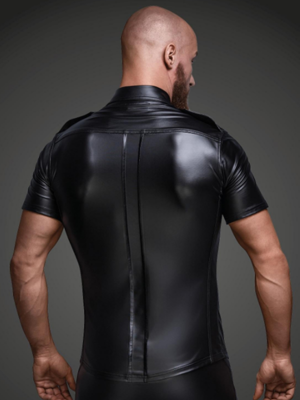 Men Faux Leather Tops