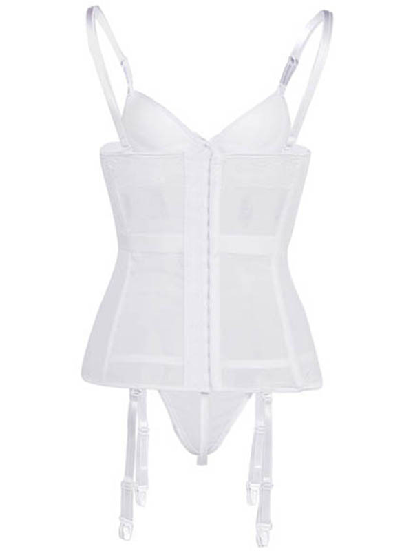 Sexy Women Straps Lace Bustier White
