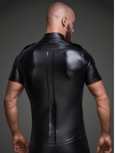 Men Faux Leather Tops