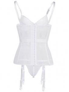 Sexy Women Straps Lace Bustier White