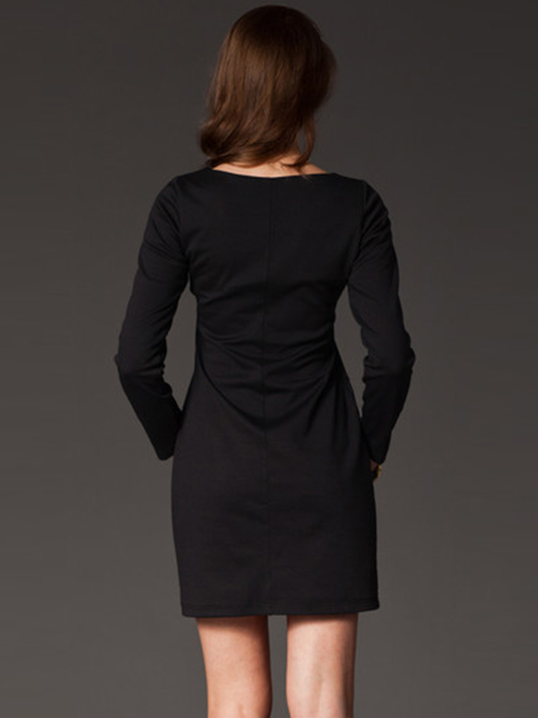 Faux Leather Punk Dress Black