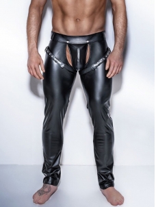 Men Skinny Faux PU Leather Pants