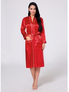 Long Sleeve Frill Satin Gown With Belt