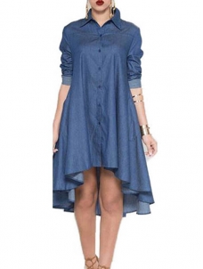 Casual Long Sleeve Denim Women Dress