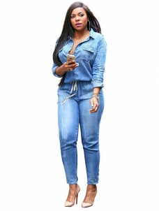 Denim Overalls Women Casual Jumpsuit