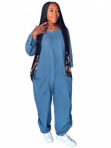Denim Women Long Sleeve Jumpsuit