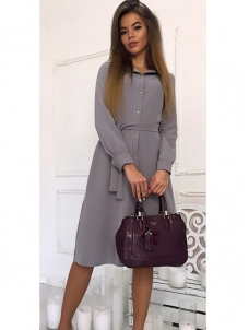 Women Vintage Long Sleeve Midi Dress