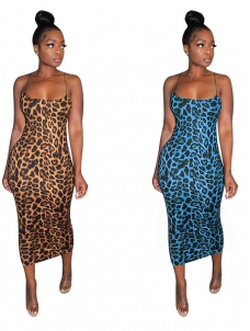 Women Leopard Maxi Dress