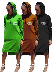 Women Long Sleeve Maxi Dress With Hat