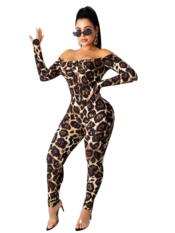 Off Shoulder Women Long Sleeve Jumpsuit