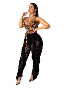 Leopard Women Sleeveless Jumpsuit