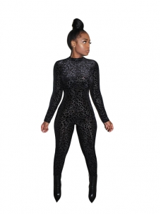 Women Long Sleeve Black Jumpsuit