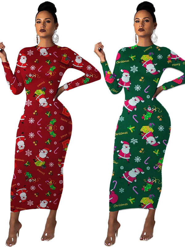 Women Long Sleeve Midi Dress