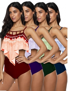 Women High Waist Tankini Swimwear