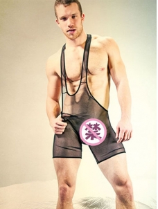 Men Transparent Short Jumpsuit Lingerie