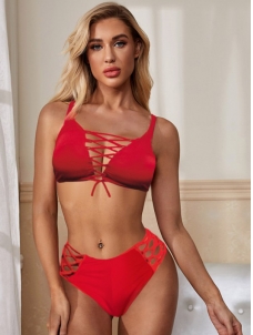 Women Sexy Lace Up Lingerie Set