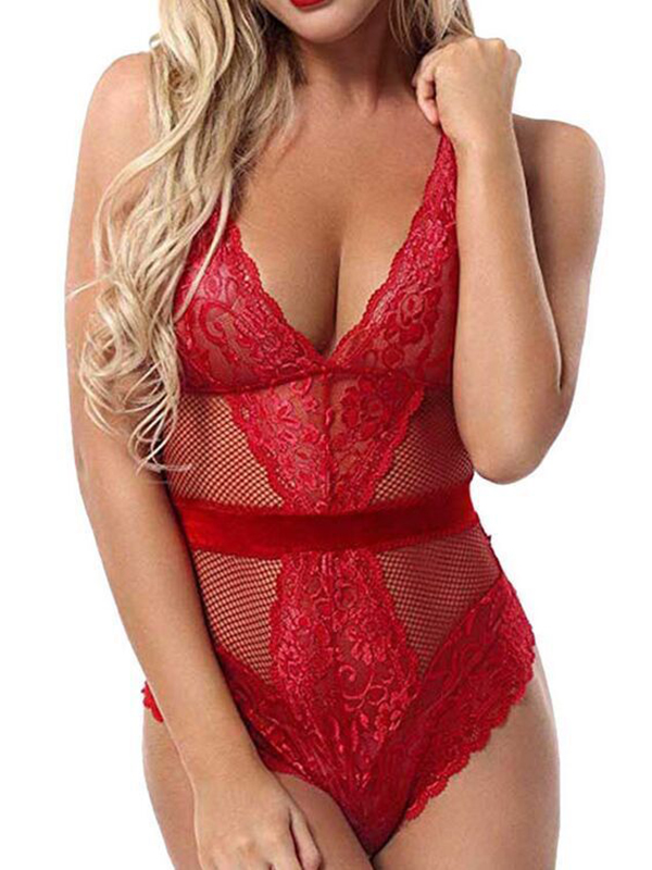 Women Red Lace Teddies
