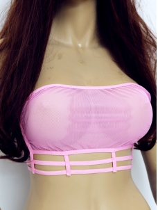 Pink Women Sexy Transaprent Bra