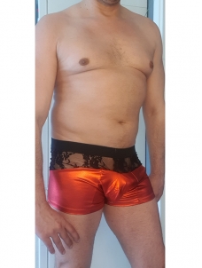 Red Lace Men Pants