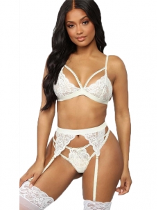 White Women Sexy Bra Set