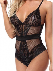 Women Black Lace Teddies 