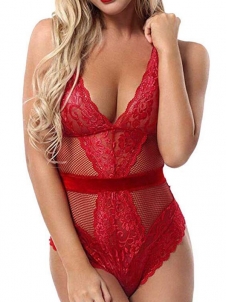 Women Red Lace Teddies