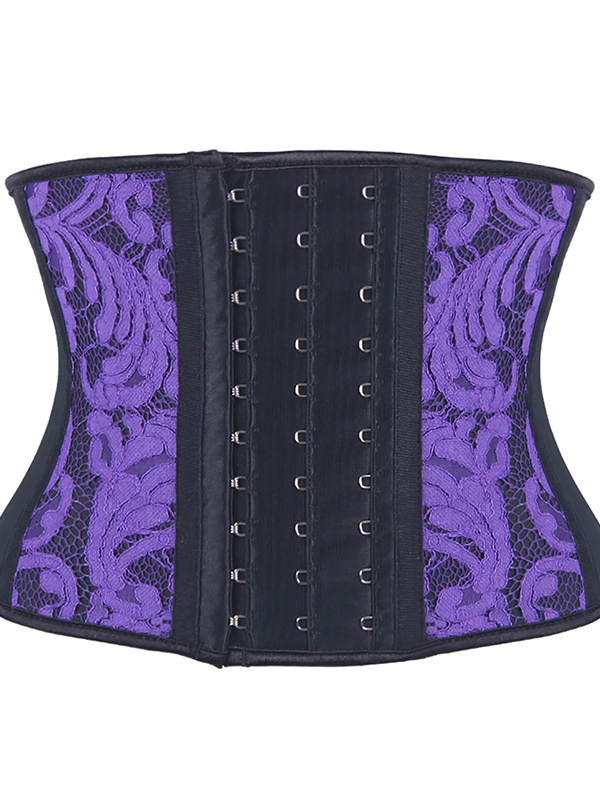 Lace Trim 9 Steel Boned Latex Waist Trainers