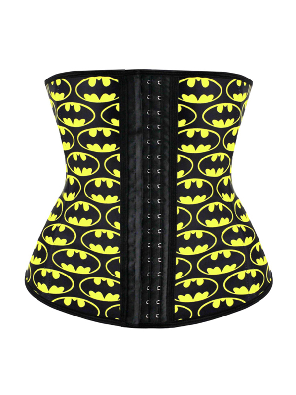 Latex Batman Print 4 Bones Gym Cincher