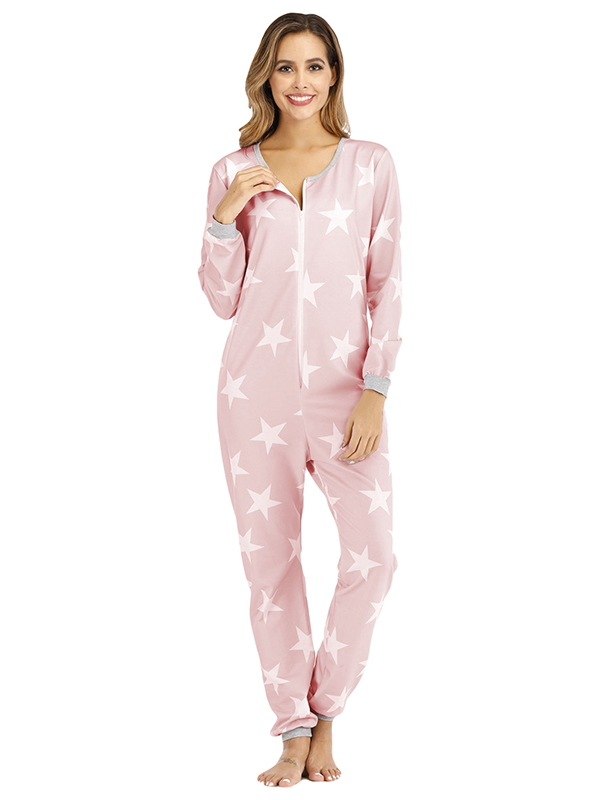 Women Sleep Wear Pink Jumpsuit