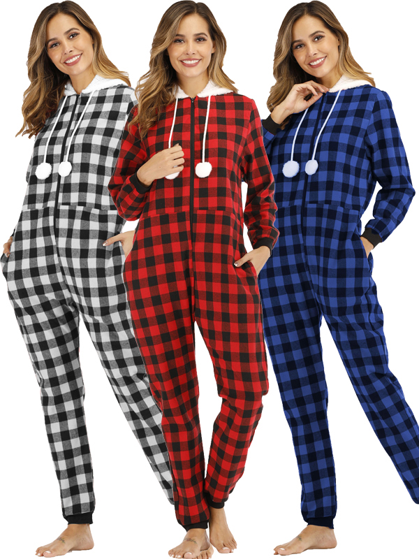 Women Winter Long Sleeve Sleepwear Jumpsuit