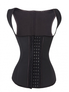 Black 4 Hooks Latex Thermal Waist Cincher Vest