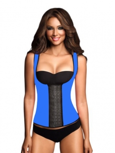 Blue Hook Eyes Latex Waist Trainer Vest