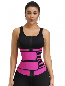 Double Belts Waist Cincher Rubber Stretch