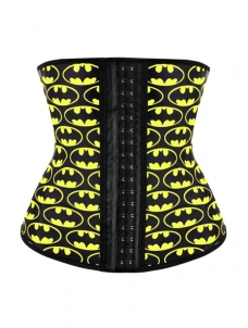 Latex Batman Print 4 Bones Gym Cincher