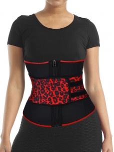 Leopard 7 Steel Boned Latex Waist Trainer