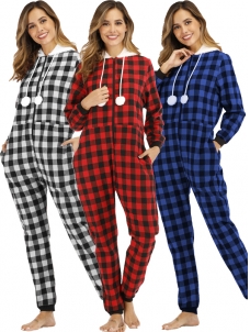 Women Winter Long Sleeve Sleepwear Jumpsuit