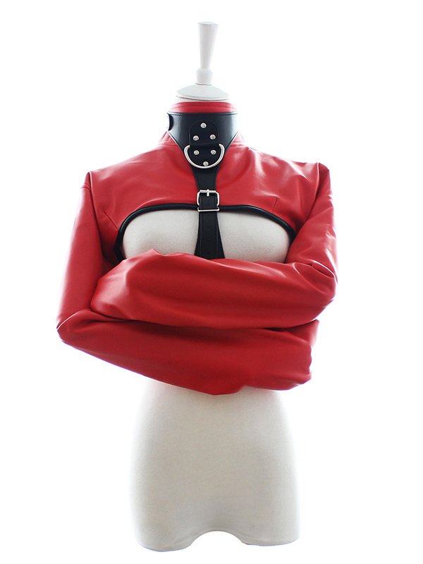 Half Straitjacket Made of Faux Leather Chest Open