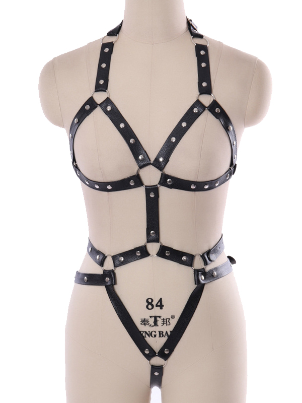 Pu Leather Harness Belt Set