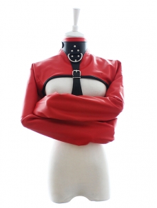 Half Straitjacket Made of Faux Leather Chest Open