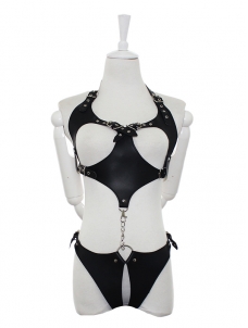 Leather Stripper Body Harness Corset Restraint