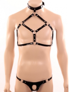 Pu Leather Harness Belt Set