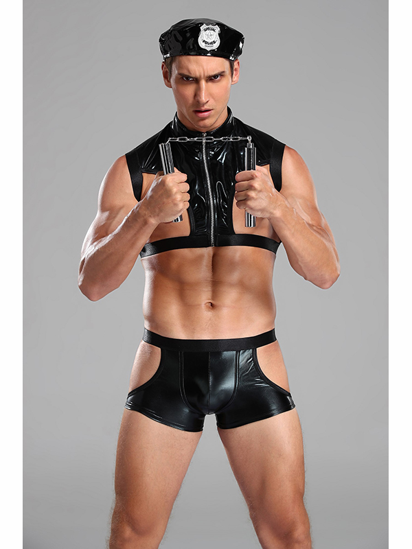 Men Police Sexy Costume (including lingerie, hat)