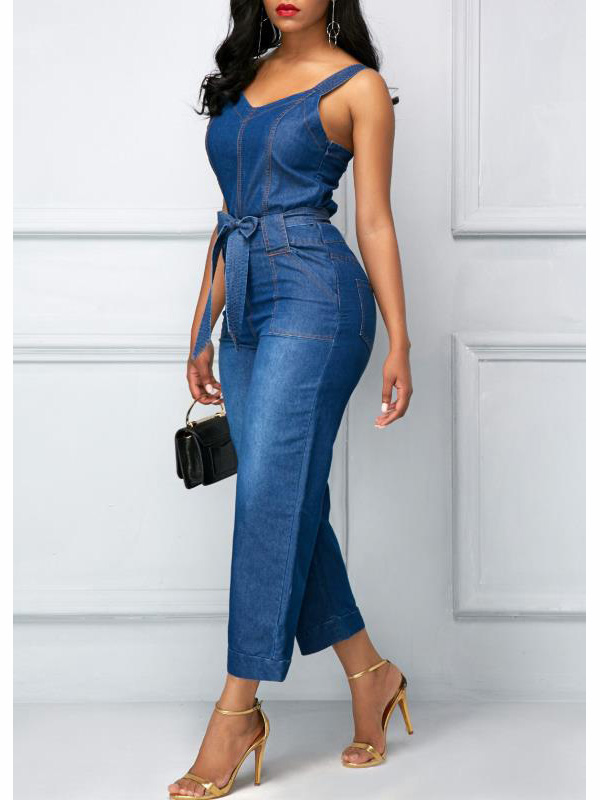 Women Fashion Denim Jumpsuit