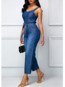 Women Fashion Denim Jumpsuit