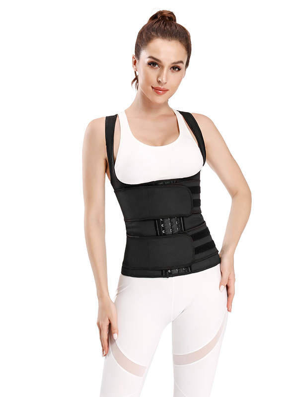 Black Strapped Hook Eyes Postpartum Body Shaper