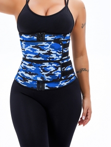 Blue Sticker Latex Double-Belt Waist Trainer