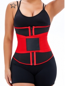 Red Strapped Hook Eyes Postpartum Body Shaper