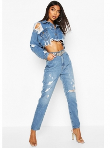 Women Denim Long Sleeve Suit