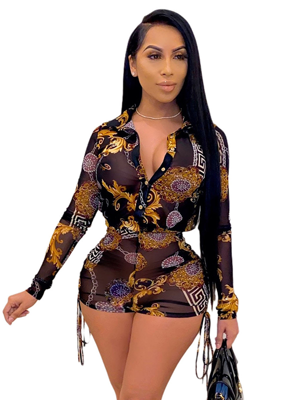 Women Sexy Long Sleeve Romper