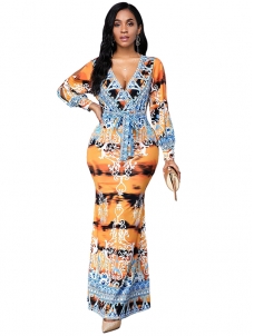 Women Long Sleeve Maxi Dress